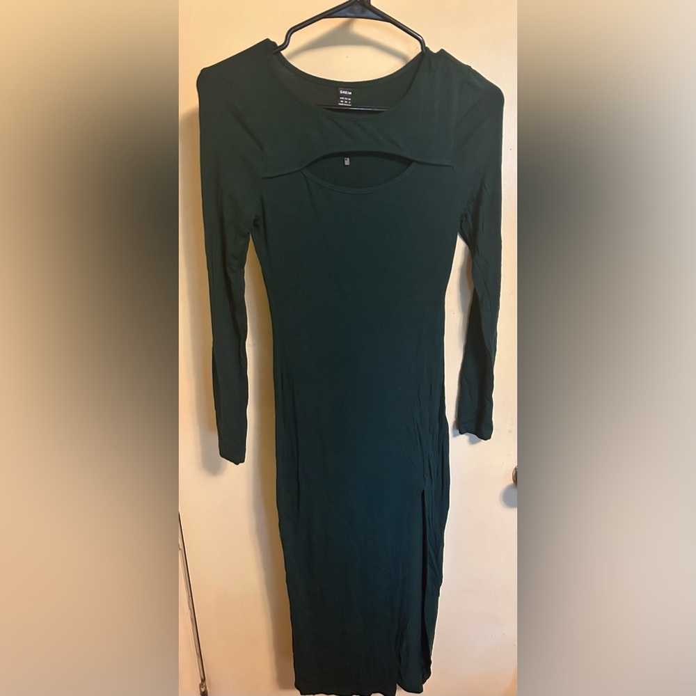 SHEIN long sleeve green dress (XS)